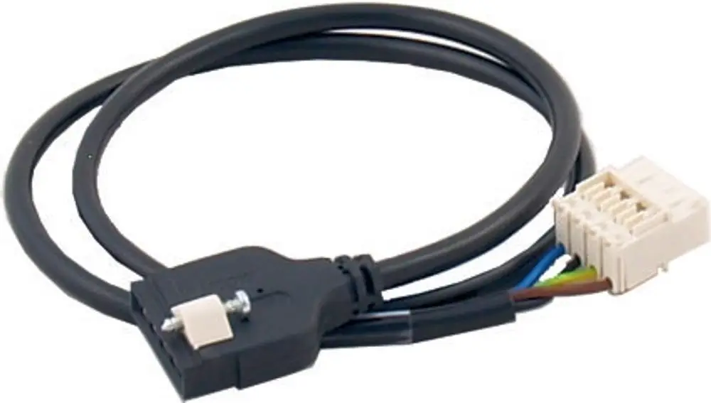 Kabel mit einem Stecker und einer Schnittstelle, geeignet für die Verwendung mit Wolf-Geräten, einschließlich eines Anschlusssteckers auf der rechten Seite.